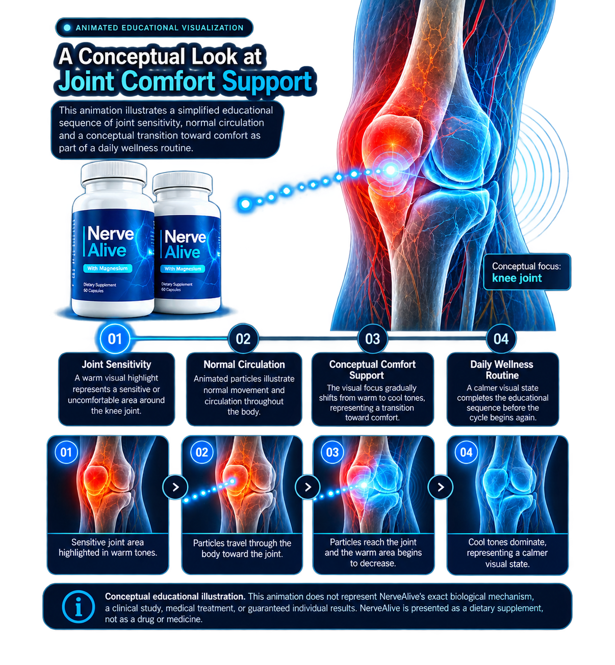 Educational visualization of nerve support concepts